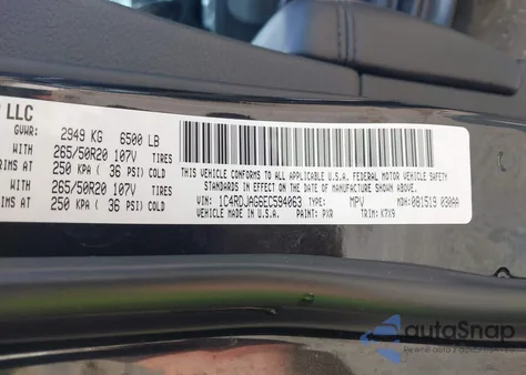 2014 Dodge Durango Sxt из США, поврежденный, VIN 1C4RDJAG6EC594063